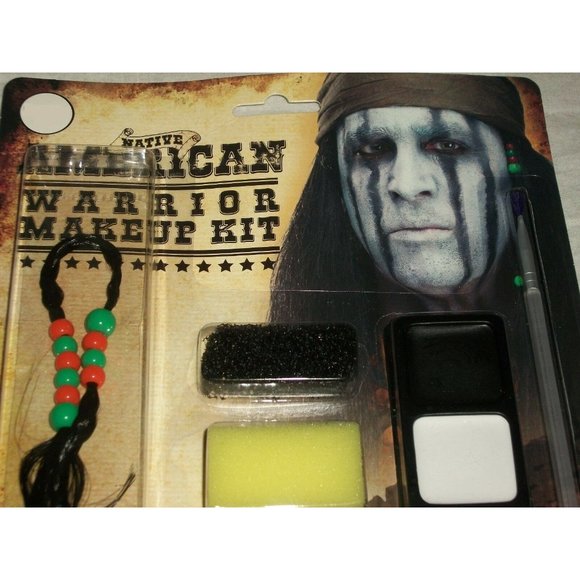 Halloween Native American Warrior Latex Beads Costume Makeup Kit Theater Stage - Picture 2 of 6